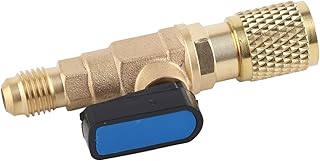 Ausla Válvula de Refrigeración de Aire Acondicionado de Aire Acondicionado, 1/4 Pulgada de Hilo SAE Válvula HVAC Retiro de Núcleo Instalador Herramientas de Aire Acondicionado (Yellow)
