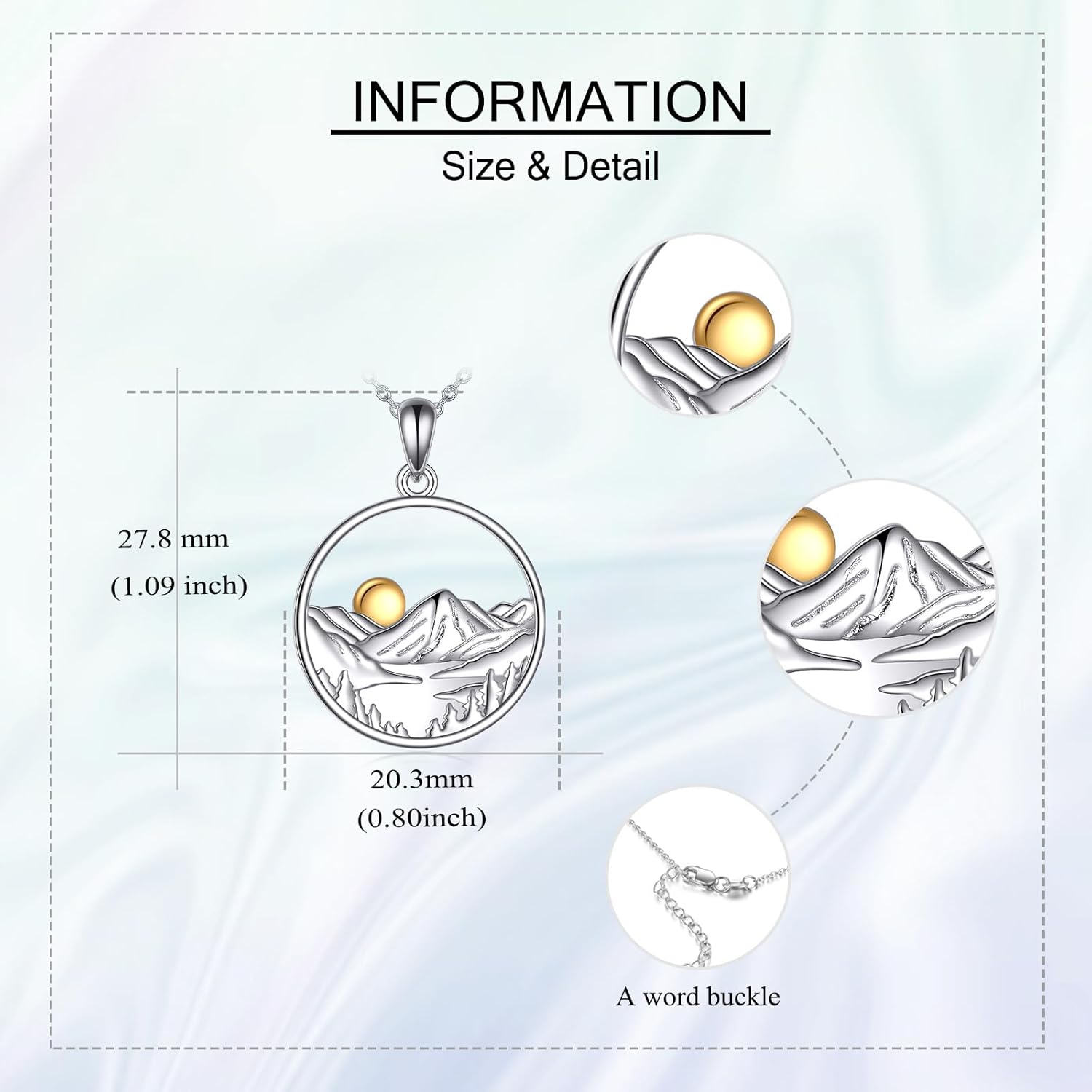 Mountain Necklace 925 Sterling Silver Mountain Pendant Necklace Nature Jewelry Gift for Skiers Hikers Campers Climbers Nature Lovers - Image 5