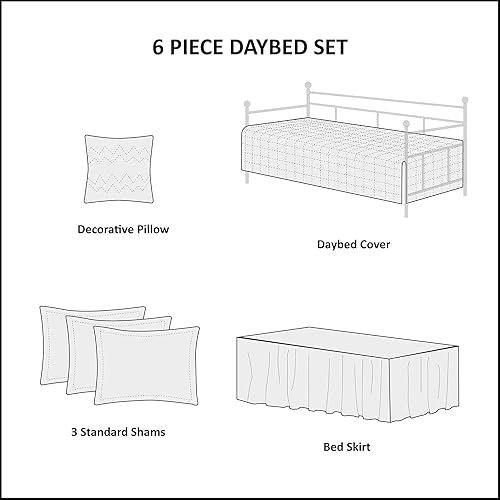 Vista 30 de Madison Park - Ropa de cama de lujo para todas las estaciones con faldón, fundas a juego, almohada decorativa Blush