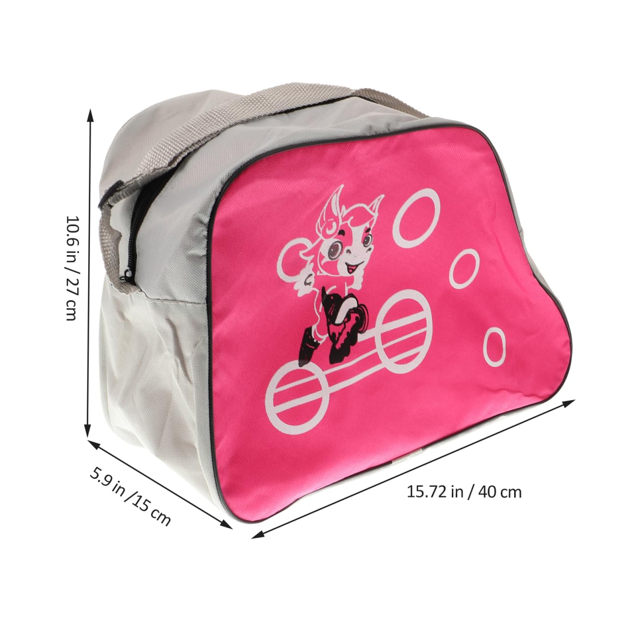 LIOOBO Bolsa para patines de hielo impresa para patines de hielo, bolsa de almacenamiento portátil, correa ajustable, patines en línea para niños y adultos (rosa)