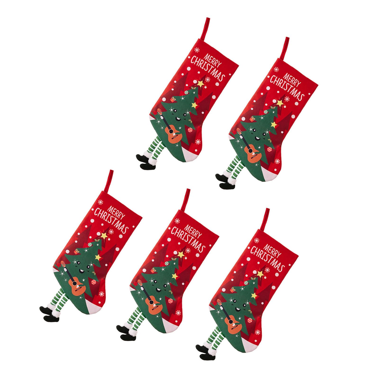 Tsophreniq Of 5 Large Christmas Stockings Hangings Holiday Large Capacity Fireplaces Decoration