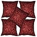 Marusthali Indyjski haft praca ręcznie wykonana bawełniana poszewka na poduszkę, lustrzana poszewka na poduszkę, dekoracyjna sofa boho elegancka boho poduszka dekoracyjna 5 szt.