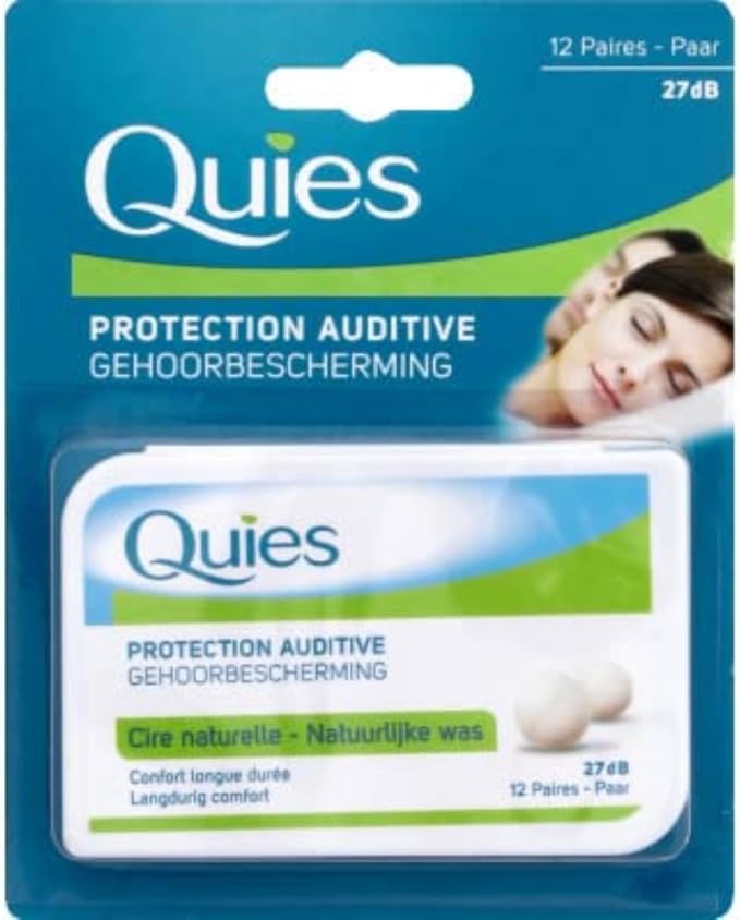 Quies – Tapones para los oídos de cera natural – Lote de 12 pares