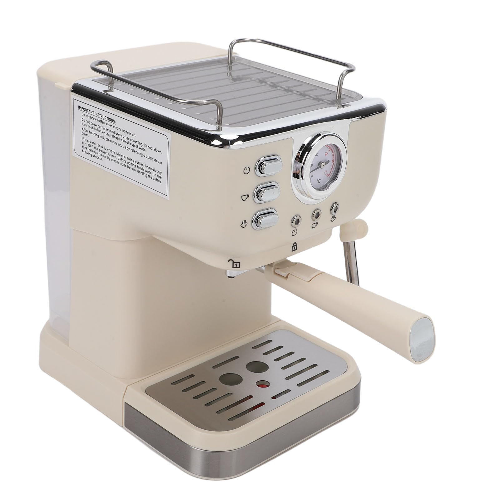 Haofy Ekspres do Kawy 20 BaróW ze Spieniaczem Mleka Półautomatyczny Ekspres do Kawy 1050 W z dyszą Pary Wyjmowany Zbiornik na wodę o Pojemności 1,5 L Latte Cappuccino