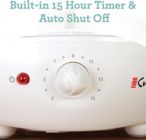 Miniatura 12 de Euro Cuisine YM80 Máquina eléctrica para hacer yogurt - Promueve la salud intestinal con yogur casero rico en probióticos - Incubadora de yogur