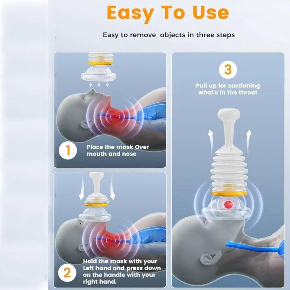 Aspeona (1pack) anti -choke device, automatic choke rescue device for children and adults, home usage kits, portable suction rescue devices (with 2 separate masks) Aspeona (1pack) anti -choke device, automatic choke rescue device for children and adults, home usage kits, portable suction rescue devices (with 2 separate masks)