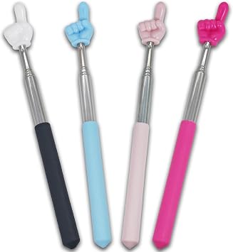 4 PCS Telescopic Pointer Stick - Retractable Teacher Pointer for Classroom, Extendable Reading Pointer for Kids, Bright Colored Presentation Pointers