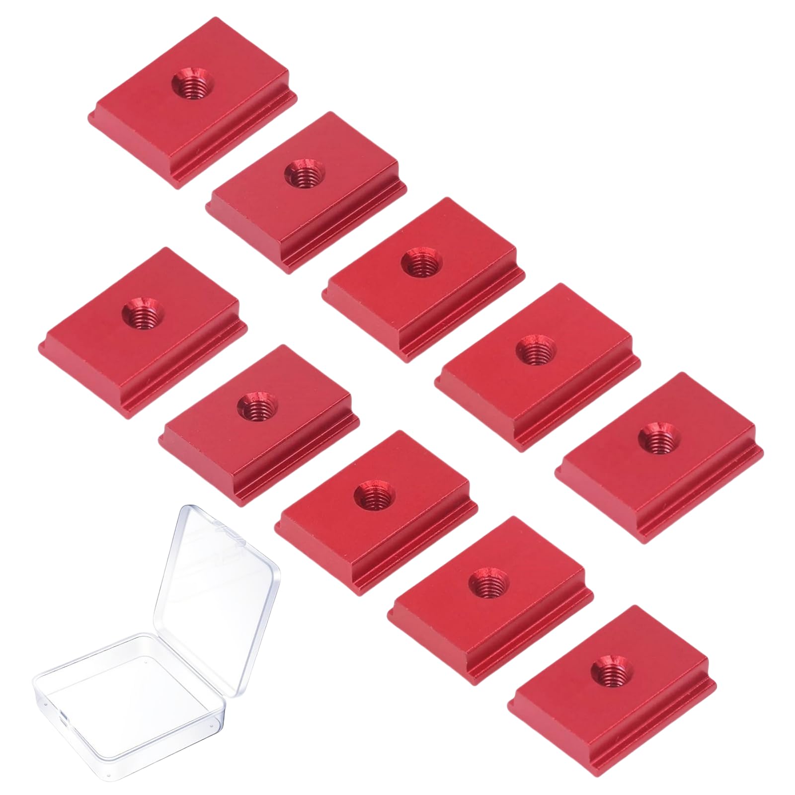 T-Slot Nuts, 10Pcs Sliding T-Nuts M6 for T-Slot Rails – Aluminum T-Shaped Groove Nuts, Woodworking T-Slot Fasteners, CNC Machine Fixtures & Screw