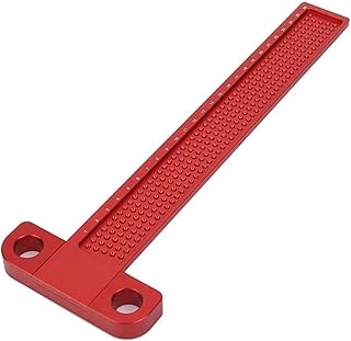 T Square Ruler Woodworking Scriber Ruler,Aluminium Alloy Precision Mark Measuring Drafting Tools, Hole Positioning Crossed Gauge Line Gauge Imperial Measuring for Carpenter(Large 13.4 Inch)