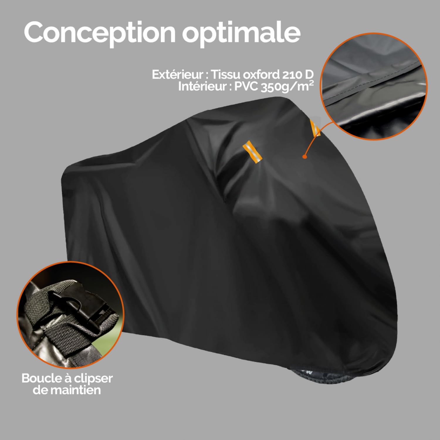 Housse Imperméable Pour Vélo électrique, Scooter, Moto - 200x100cm - Polyester Blanc - Protection Pluie Et Poussière - 6