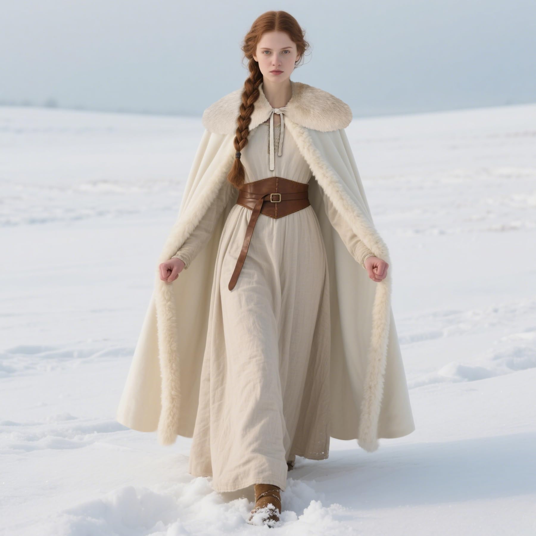 keland Renaissance - Capa de terciopelo con cuello de piel vikinga para mujer, disfraz de Halloween