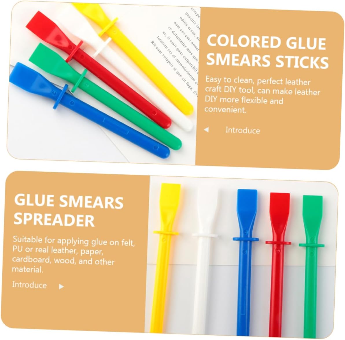 DOITOOL 20pcs Colored Glue Spreaders for Leather Craft Material Applicators for Art Projects Thin Even Application for Home and Industrial Use