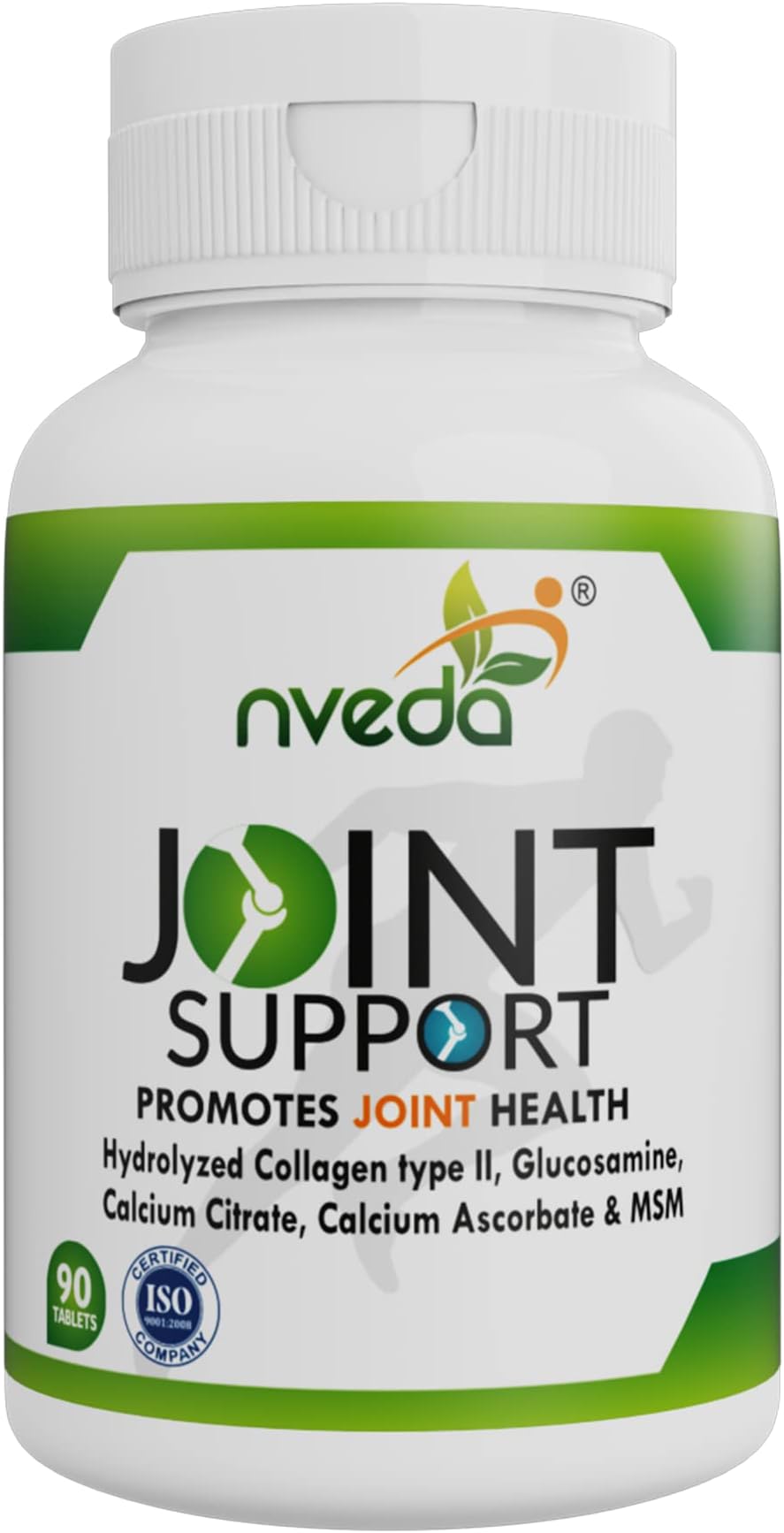 Nveda Joint Support Tablets with Collagen Type 2, Glucosamine, Calcium & MSM | Joint Pain Relief, Cartilage & Bone Strength Support Supplement | Joint Mobility & Arthritis Support for Men & Women | 90 Tablets