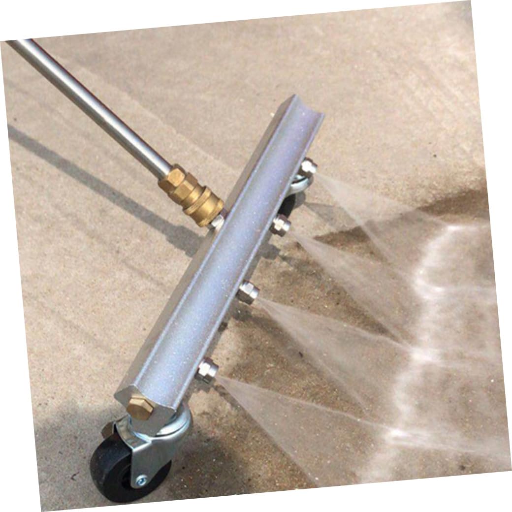 Limpiador de Suelos para Hidrolavadora de Alta Presión 4 Boquillas | Conector Rápido de 1/4 Pulgada, Ruedas Omnidireccionales, Acero Inoxidable y Aleación de Aluminio