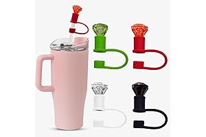 4Pc Diamond Silicone Straw covers: Cute, Waterproof, Dustproof, Reusable Straw Tip Covers Cap Topper