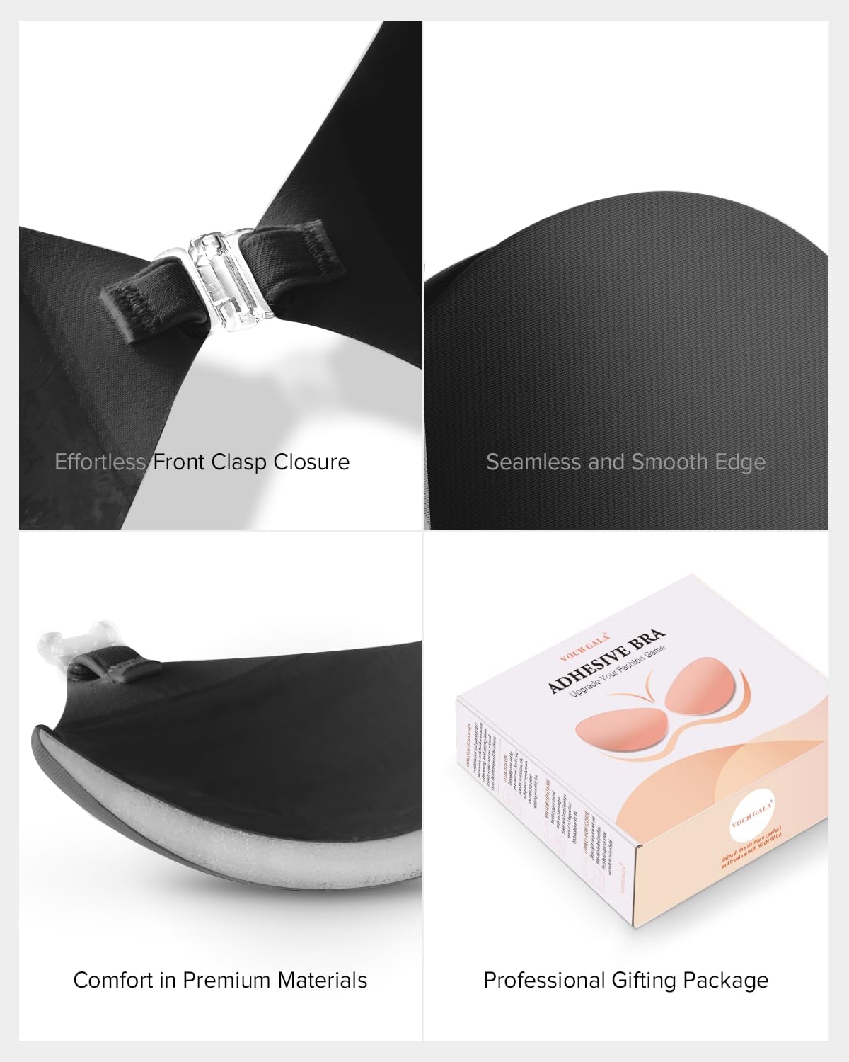 VOCH GALA Sticky Bra Push Up for Women, Strapless Backless Bras for Wedding/Parties/Events, Comfortable Adhesive - Image 4