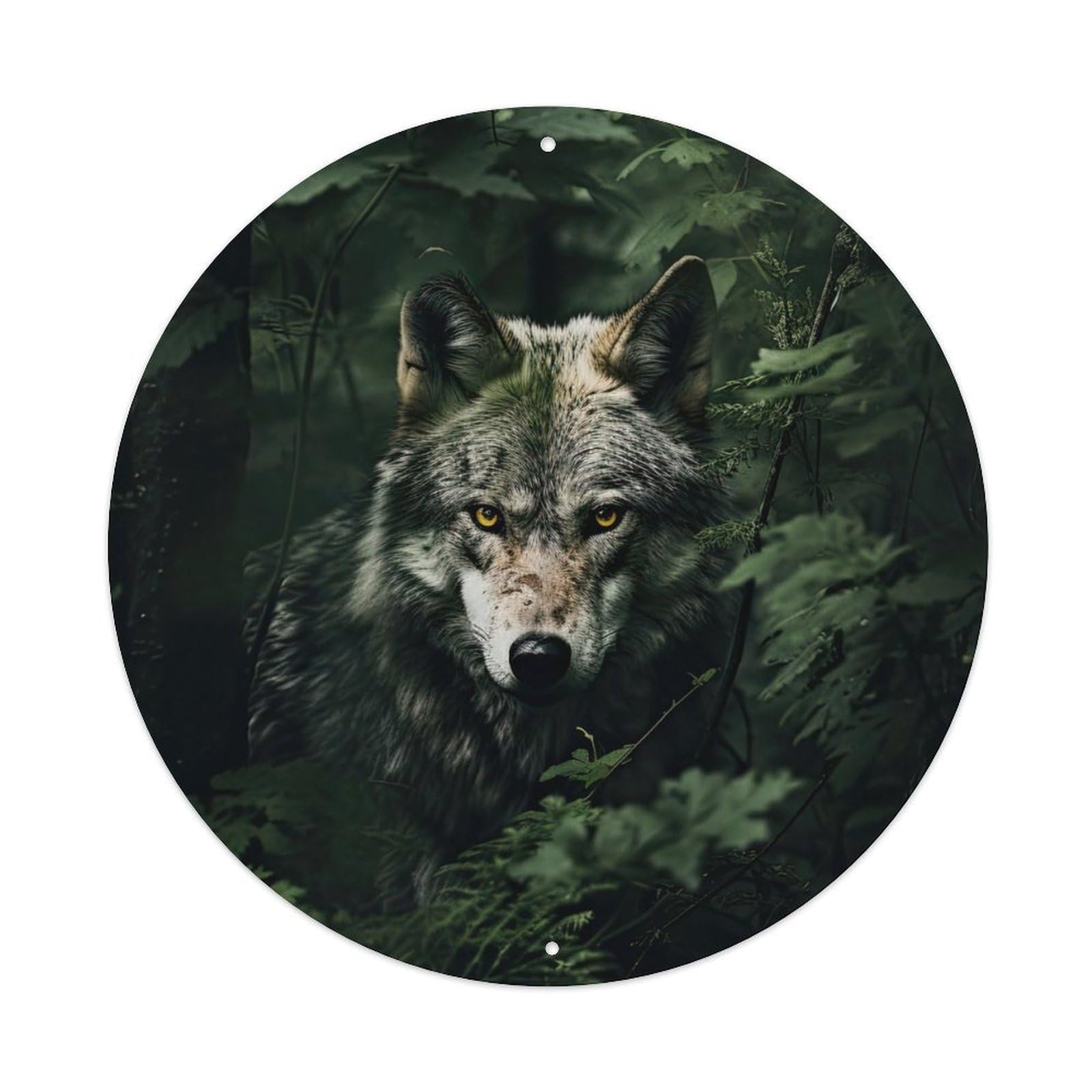 Animals Artwork Wolves in The Jungle Vintage Metal Tin Sign Plaque Wall Decor for Cafe, Club Bar, Office, Garden Metal Poster 8x8Inch