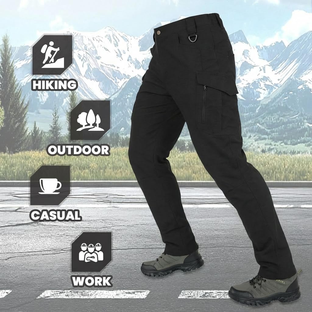 Men's Tactical Cargo Pants Durable Cargo Work Pants with Quick-Dry Fabric,EDC Work Hiking Pant Outdoor Hunting Appare - Image 5