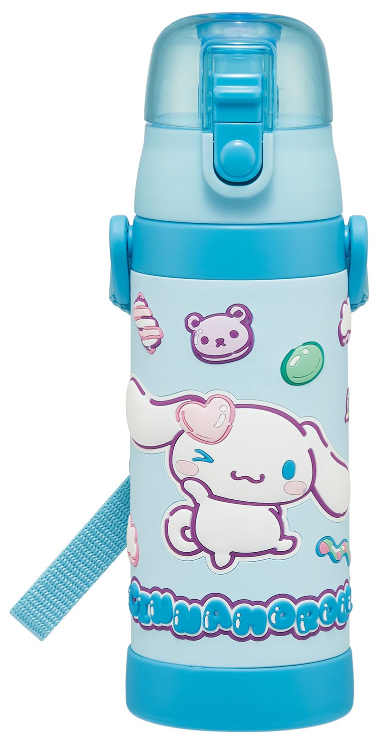 スケーター(Skater) 子供用 ステンレス 水筒 直飲み 480ml サンリオ シナモロール マシュグミ 女の子 3D立体プリント 子供に優しい軽量タイプ 保冷専用 waterbottle スポーツボトル キッズ こども 水瓶 SDPV5-A