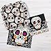 Unique Skull Day of The Dead Party Bundle for 10 Guests - 20 Luncheon & Beverage Napkins, 10 Square 7