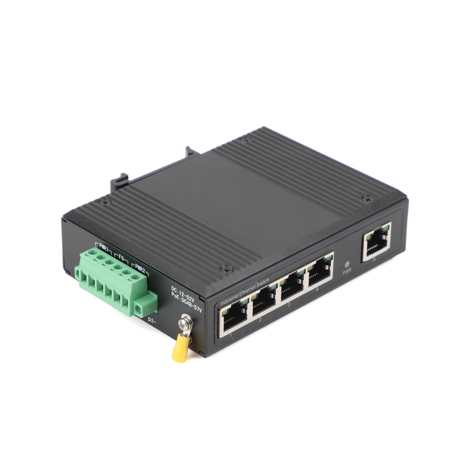 5-portowy DIN Rail Industrial Ethernet Switch, 100 Mbit/s, Plug-and-Play do fabrycznych systemów automatyzacji i monitoringu, przełącznik Ethernet Plug-and-Play z metalową obudową