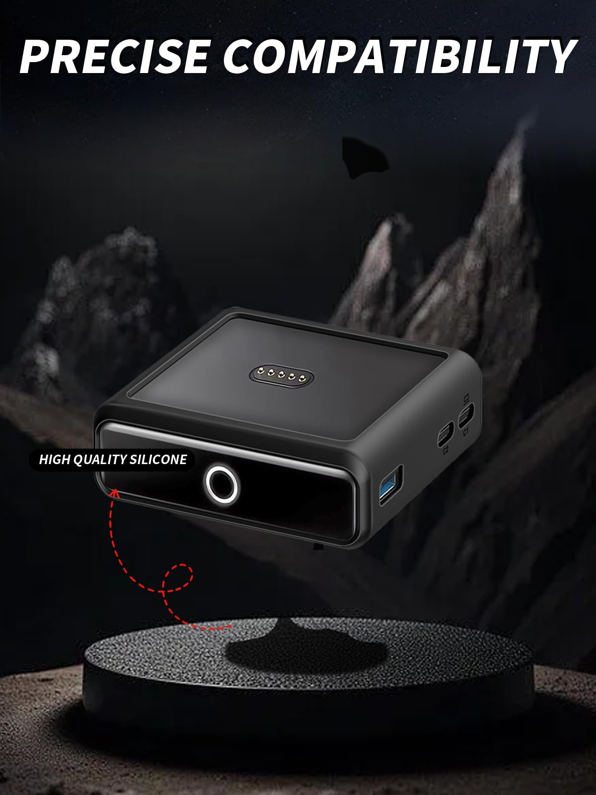 Etui na podstawkę ładującą Anker Prime 100 W, silikonowy pokrowiec ochronny do bazy ładującej Anker 100 W – wielokrotnego prania, kompleksowa ochrona (czarne)