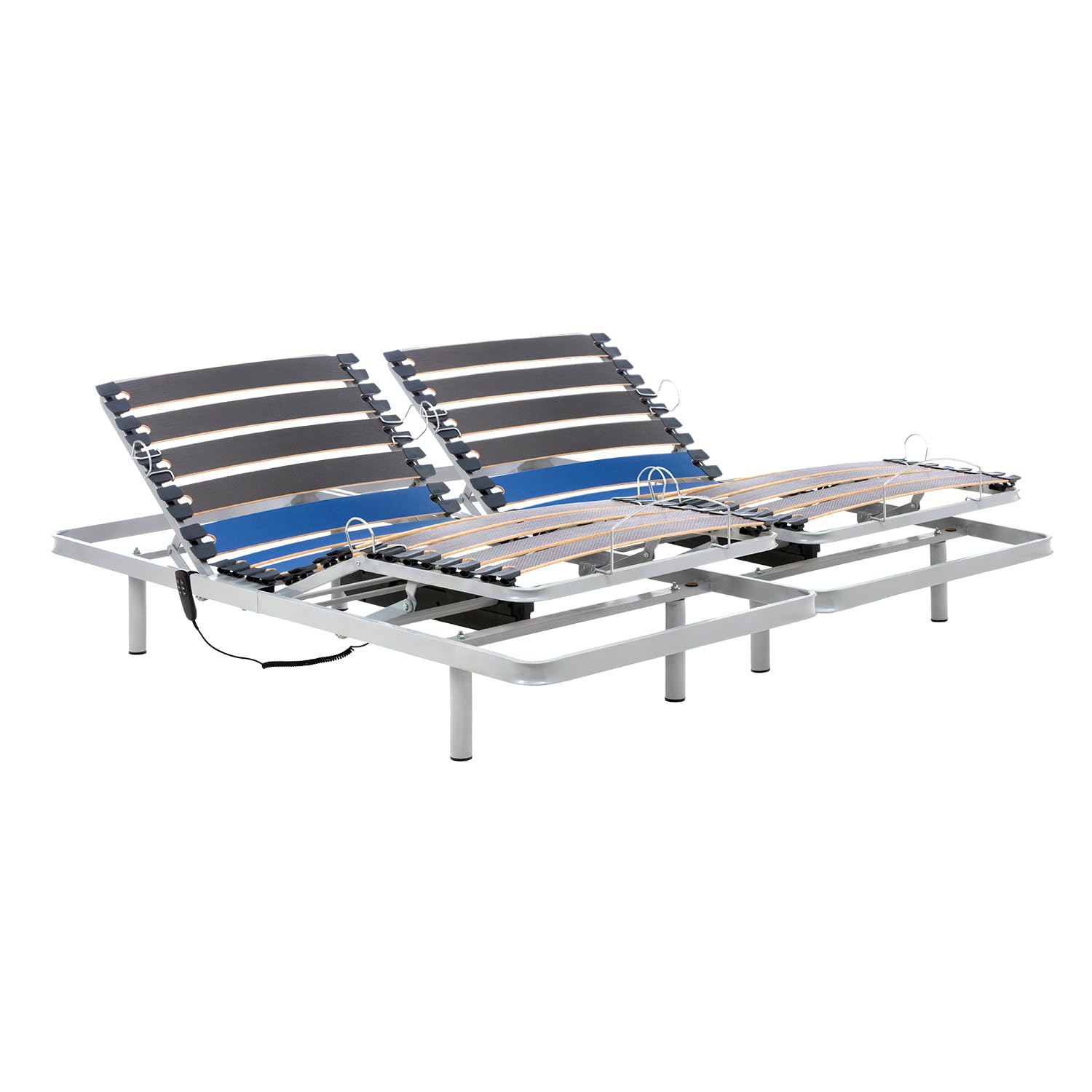 Geriafy – Cama Articulada Doble 180x190 cm | Somier Eléctrico Reforzado con Lamas Anchas de Haya | Ajustable con Mando por Cable