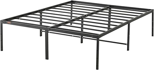Miniatura 22 de VEVOR Base de cama de metal individual de 14 pulgadas, no necesita somier, base de colchón integrada con soporte de listones de acero, fácil