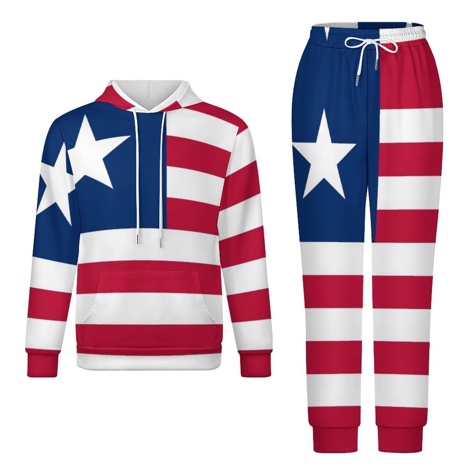 Set Da Salotto Per Uomo E Donna 2 Pezzi Tuta A Maniche Lunghe Taglie Forti Abbigliamento Sportivo Maglie Con Cappuccio Pantaloni Da Tuta Autunnali Tuta Unisex Con Bandiera Della Liberia