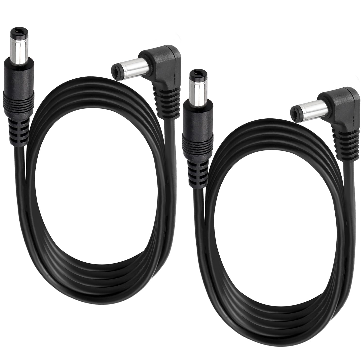 2 Pezzi 1m 5.5x2.1 mm 24V 12V Cavi di Prolunga per Alimentazione DC, DC Cavo Estensione Angolo Retto Maschio a Maschio 22AWG, per Telecamera Sicurezza CCTV, DVR, Nero