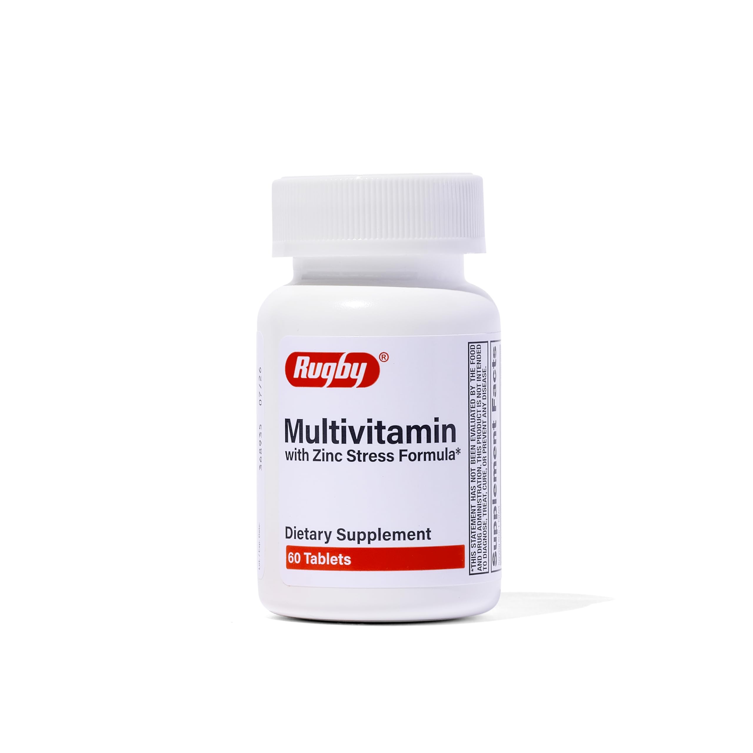 Rugby Multivitamin with Zinc Stress Formula - Dietary Supplement - 60 Tablets 1 Pack