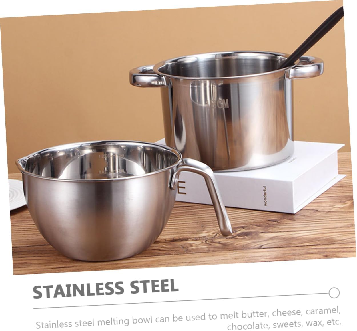 OUNONA 1set Melting Pot Candy Melts Double Boiler Pot for Butter Cheese Sweets Heat Resistant Easy to Clean Space Saving for Kitchen