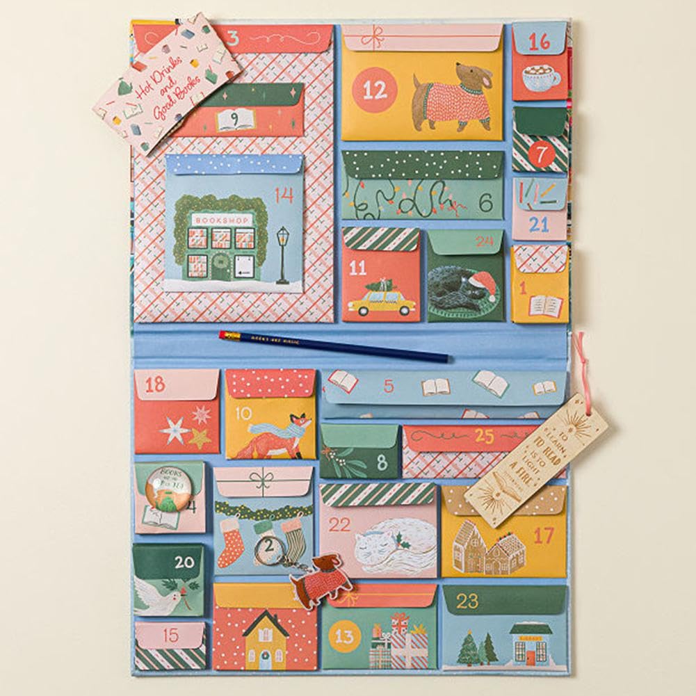 Calendario De Adviento Mini Libro 2025 - Decoración Navideña Para Amantes De La Lectura, Con 24 Compartimentos - Regalo Original