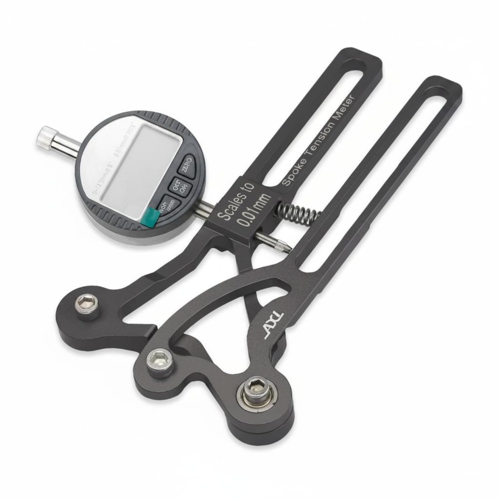 Speichenspannungsmesser Speichenmessgerät Speichentensiometer Laufradspanner Felgenprüfer aus Aluminiumlegierung für Präzise Skalierung Gleichmäßiges, Schwarz, Digitale Anzeige