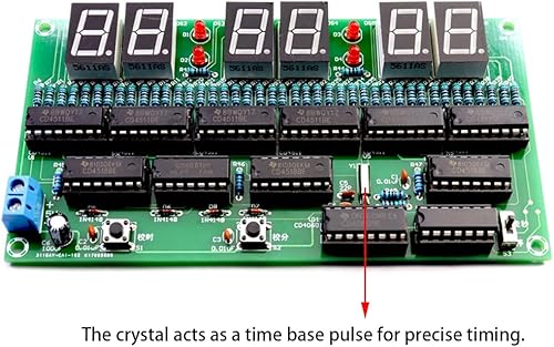 Miniatura 3 de Kit de reloj electrónico DIY 6 bit Circuito Digital Kit de soldadura Kit de habilidad Concurso Materiales de entrenamiento para adultos