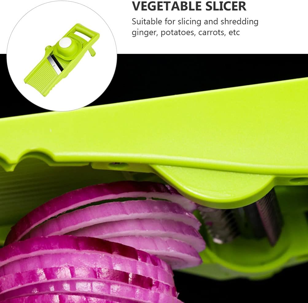 Vegetable Cutter Slicer Mandoline Slicer Multifunctional Carrot Grater Chopper for Home Kitchen Green