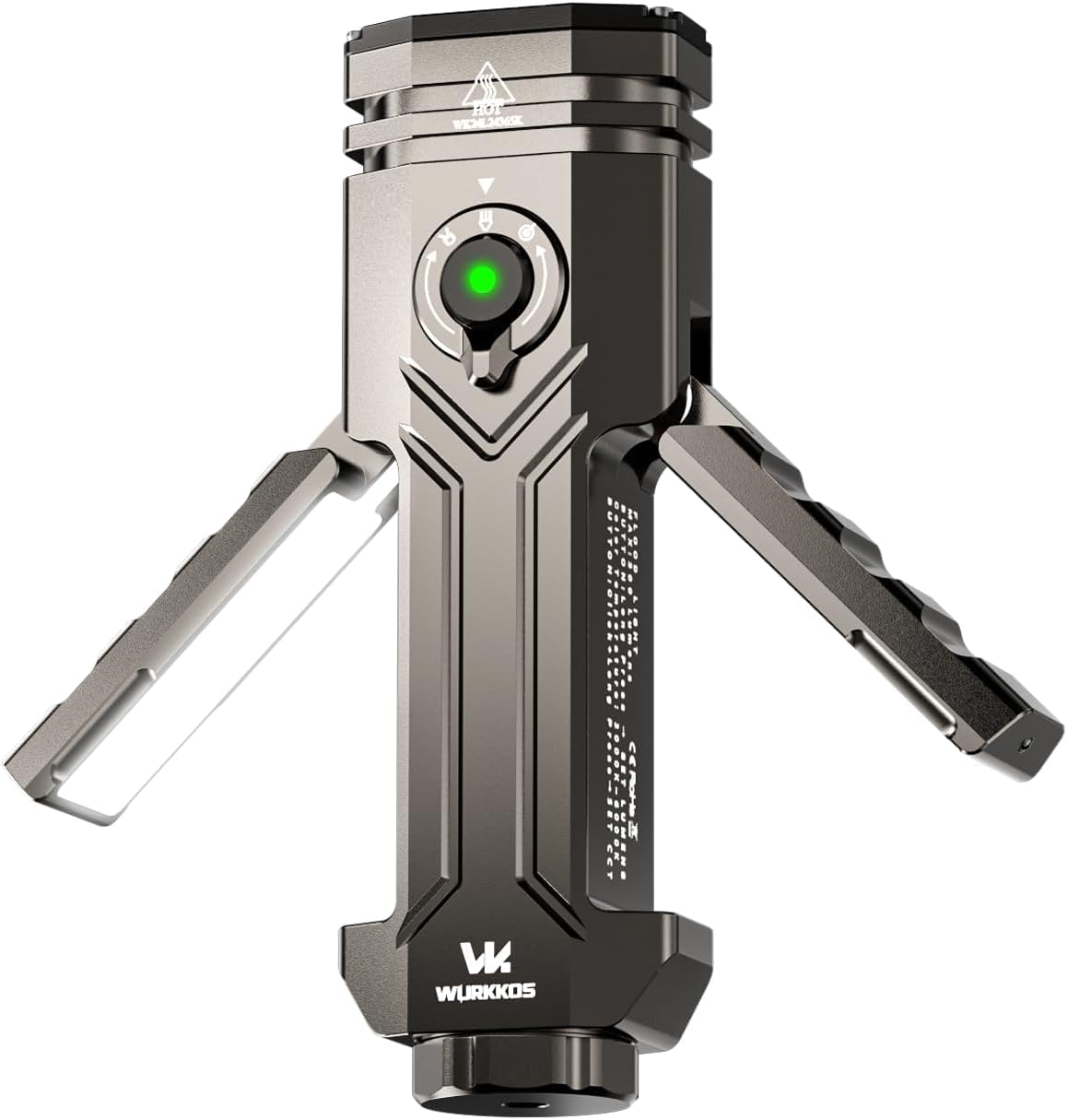 Wurkkos HD02 Linterna LED 3200LM Recargable USB-C 5000mAh, 4 en 1 con Proyector/UV 365nm/ Iluminación Lateral Plegable, Resistente al Agua IPX6 para Camping y Senderismo