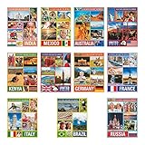 Fun Express Cultures Around The World Posters - VBS Vacation Bible School Supplies/Decor - Diversity and Multicultural Classroom Decor for Preschool, Kindergarten and Elementary Schools - 12 Pieces