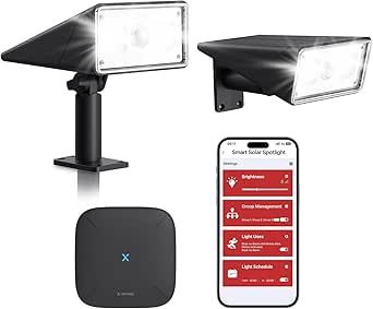 X-Sense Smart Solar Lights Outdoor Waterproof, 2-in-1 Solar Spotlights ...