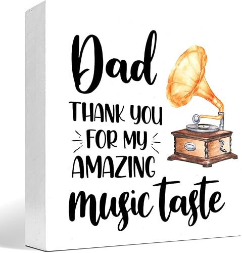 Letrero de madera con texto en inglés Dad Thank You for My Amazing Music Taste , decoración de escritorio para mamá, hogar, dormitorio, oficina,