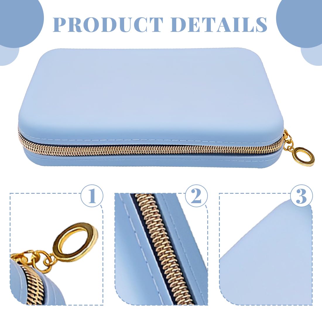 Borsa Da Viaggio In Silicone Elastico Con Cerniera Per Trucchi Cosmetici Beauty Case Blu 20×12×3cm
