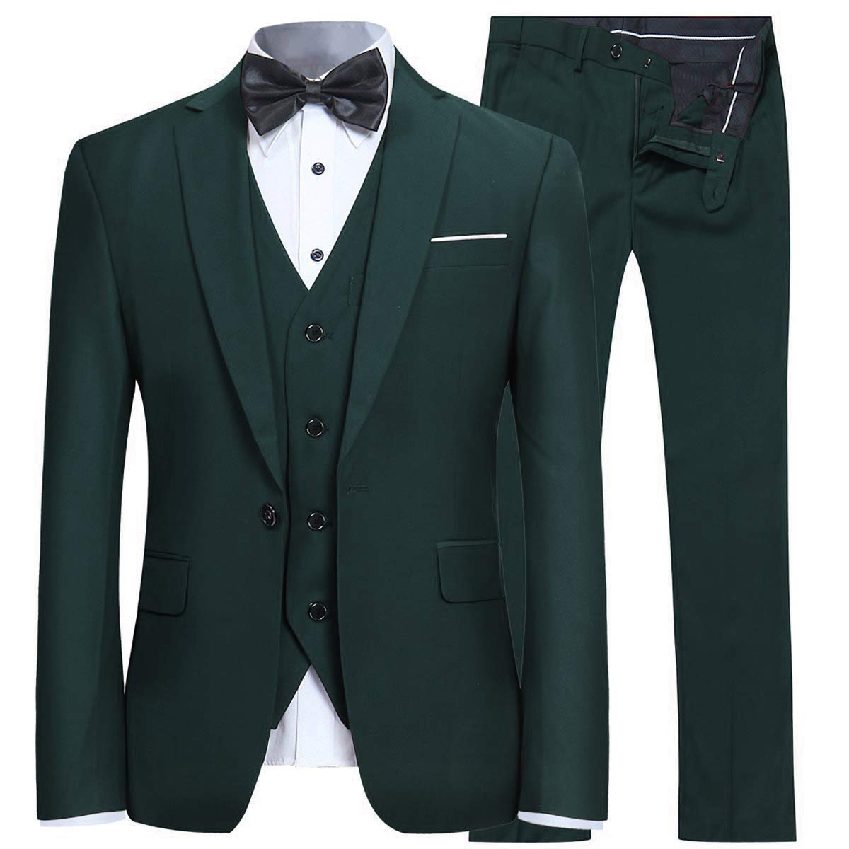 Costume Homme 2 Pièces Regular Fit - Laine Et Polyester - Revers à Cran Pointu, 2 Boutons - Pour Bureau, Cérémonie, Mariage