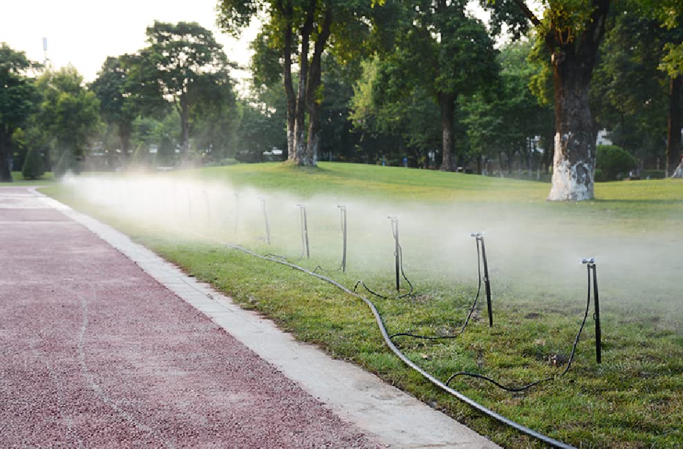 Miniatura 6 de Emisor de rociador de riego por goteo en conjunto de punta, 9 juegos de micro rociadores con estaca y tubo de 14 de pulgada para enfriar
