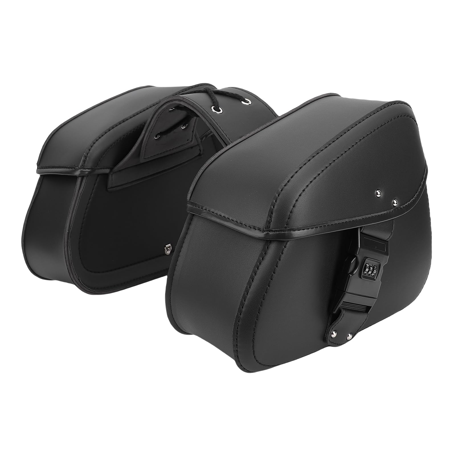 Alforjas para Moto, Bolsas Laterales Impermeables de Cuero de 16L con Cuerda Ajustable, Equipaje Universal para Motocicleta para Nightster Breakout V Star 250 Shadow Aero