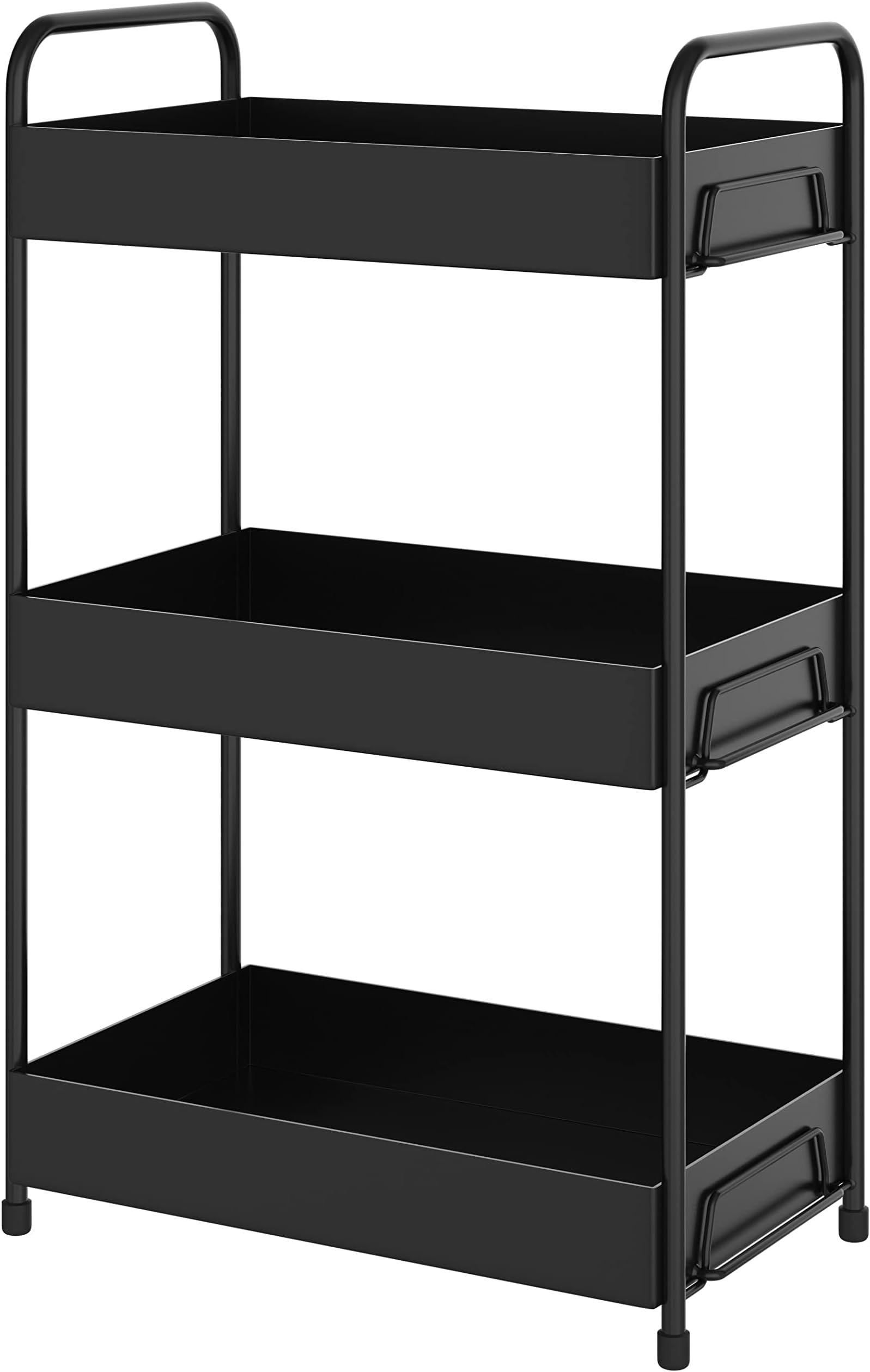 Amazon Basics Height Adjustable 3-Shelves Heavy Duty Rack - Black ...
