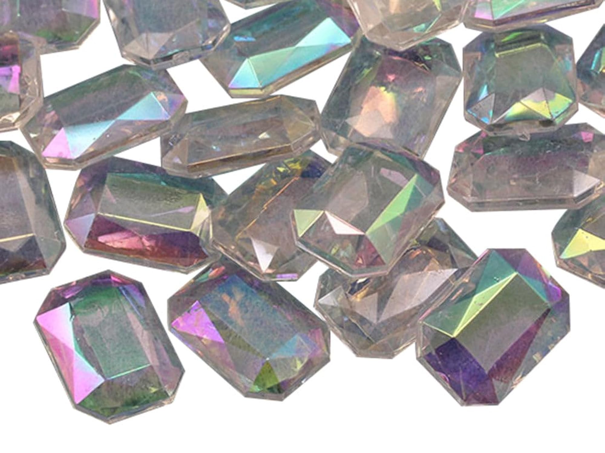100PCS Crystal Heart Decorating Gems, AB Coating