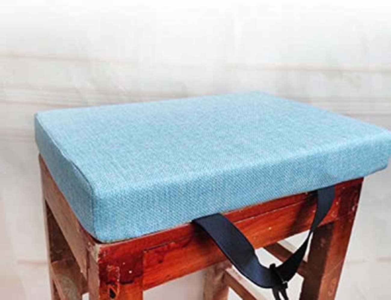 Rectangle Wooden Chair Cushion Memory Foam Pads,Indoor Outdoor Seat Cushion Student Seat Pad with Non Slip Buckle,Comfortable Salon Bar Stool Cushion