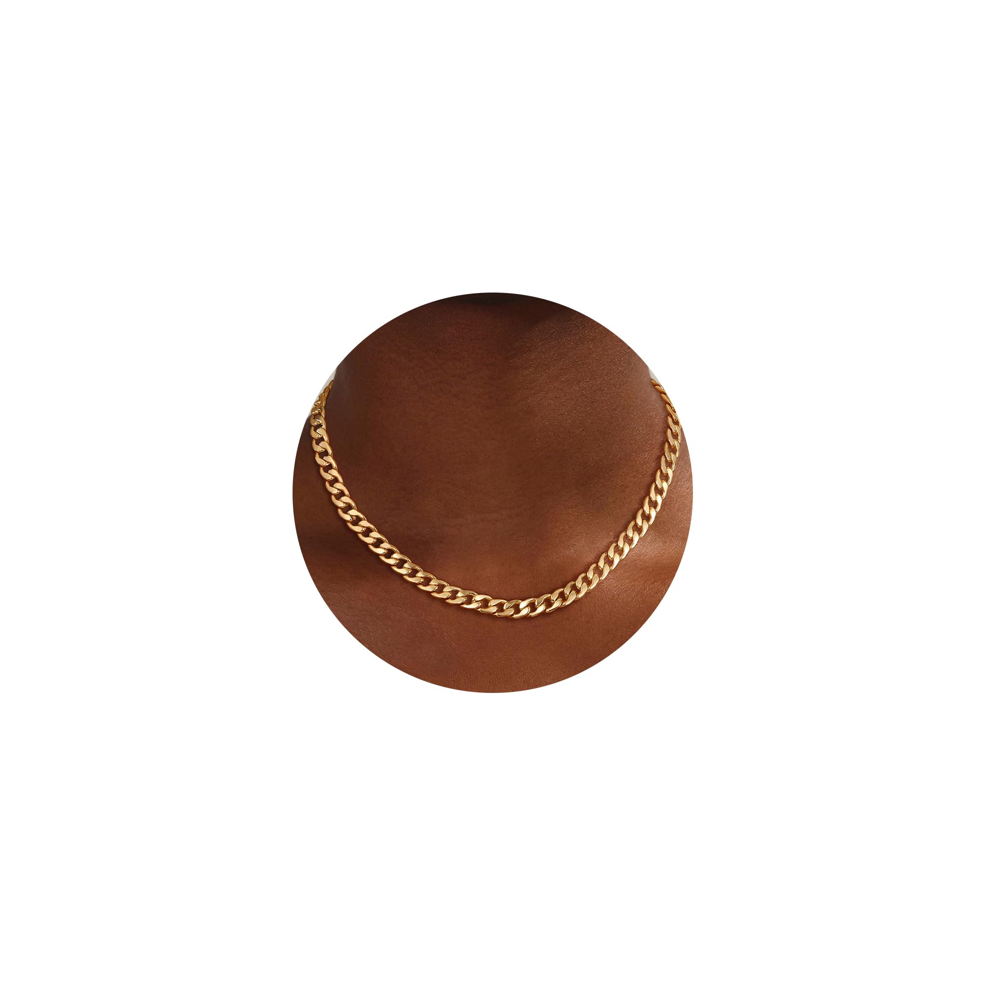 Moodear Gold Necklace for Women 14K Dainty Chunky Gold/Sliver Chain Necklace Cuban Link Paperclip Chain Choker Toggle Clasp Layered Pearl Pendent Necklace for Women Trendy Fashion Jewelry