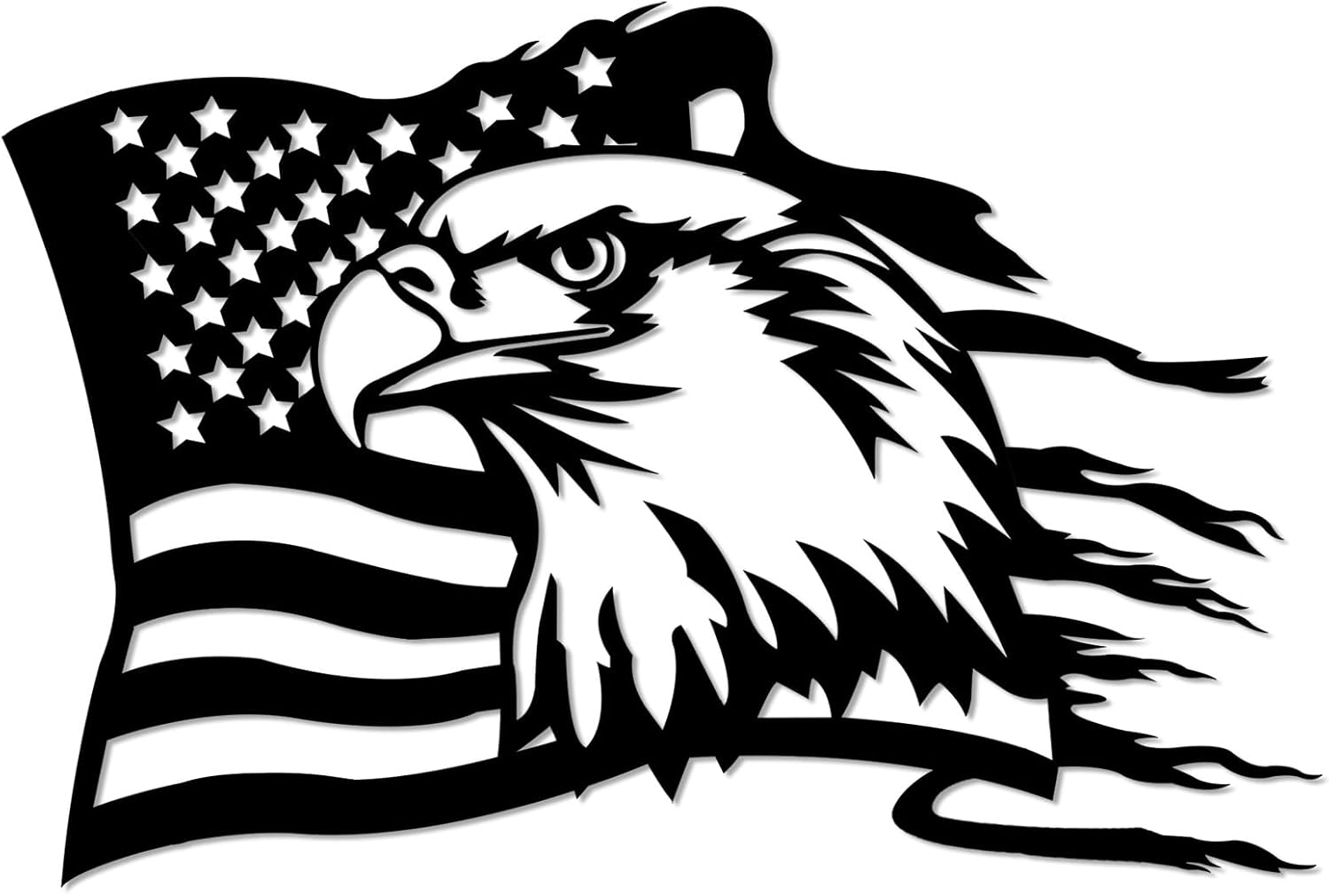 American Flag Wall Art,Bald Eagle Metal Wall Decor for Fourth of July Independence Day,Patriotic Decoration for Outdoor Garage Living Room Father's Day Present.(20in × 14.4in)