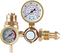 Vista 7 de Oumefar Regulador de soldadura de gas, reguladores de CO2 de argón, reguladores de soldadura de gas, soldadura Mig Tig con salida de 1/4 pulgadas